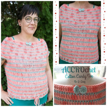 Cotton Candy, patron de t-shirt au crochet