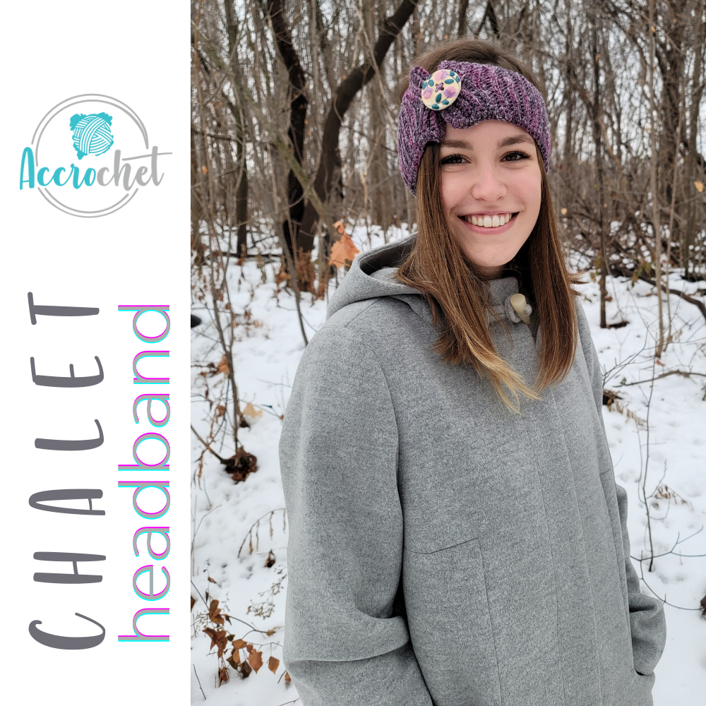 Chalet headband, free crochet pattern
