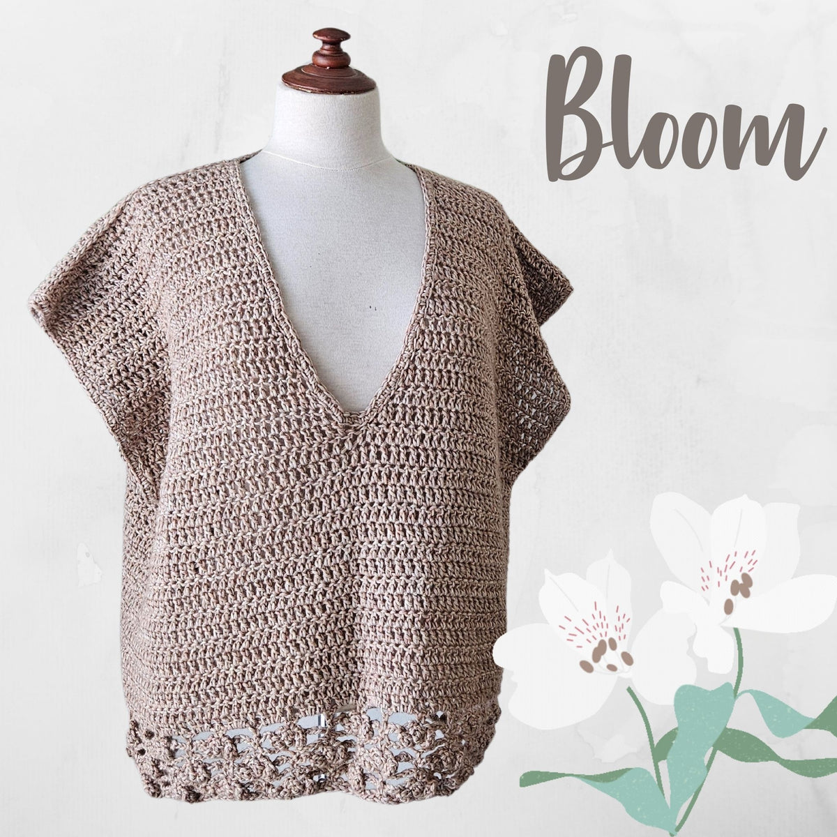 Bloom: free crochet pattern for a sleeveless vest for Spring – ACCROchet