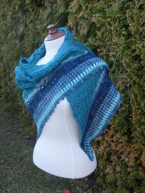Summer rain, shawl free crochet pattern