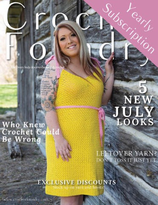 Crochet Foundry digital crochet magazine, July 2022 edition and new subscription