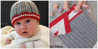 Baby at work crochet pattern set montage.