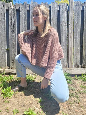 Brentwood Crochet Top worn by young woman outside in summer.