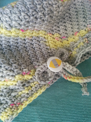 Lemonade Crochet Hat closeup.