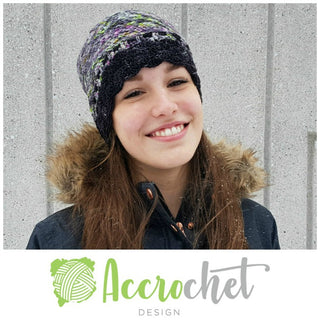 Snow Day Crochet Hat Pattern with ACCROchet logo.