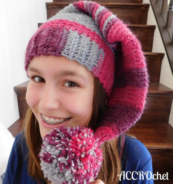 Sleeping Nancy, crochet elf hat pattern