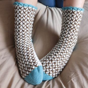 Mint Chocolate Chip Crochet Socks.