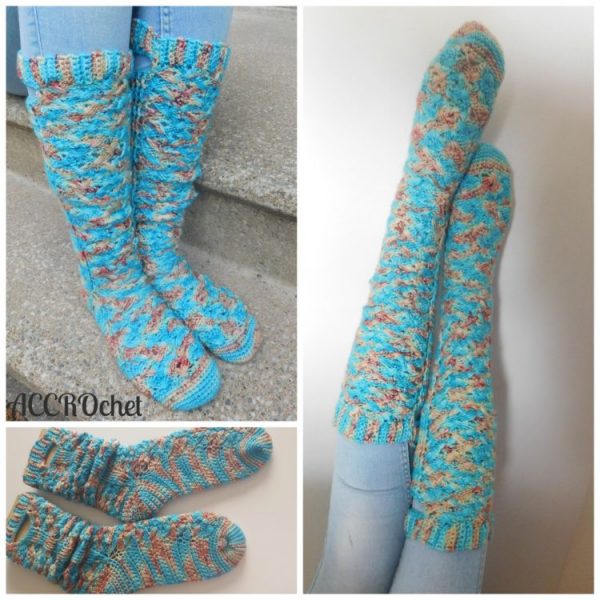 Rain socks crochet photo montage.