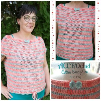 Cotton Candy crochet t-shirt pattern by ACCROchet graphic