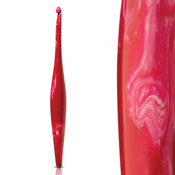 Red resin crochet hook