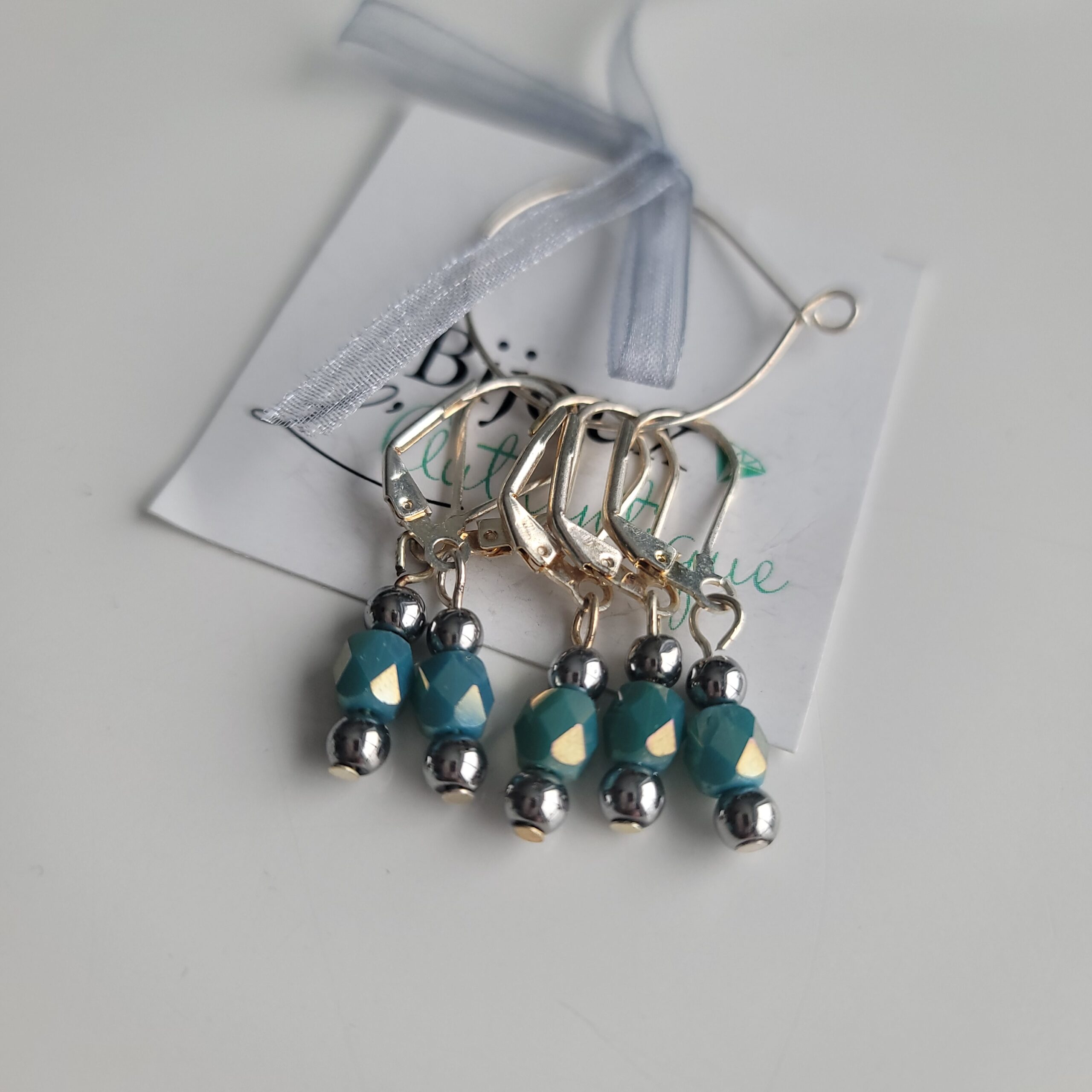 Stitch markers - turquoise beads - ACCROchet