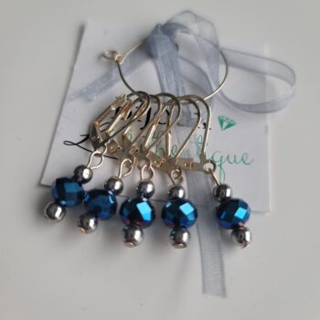 5 stitch markers with metal beads