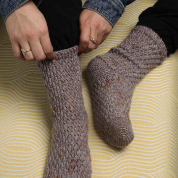 Fireside crochet sock pattern by ACCROchet